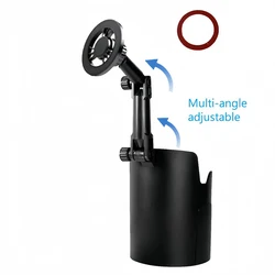 Universal 360° Rotating Car Cup Holder & Phone Mount for Smartphones and Beverages (Black)