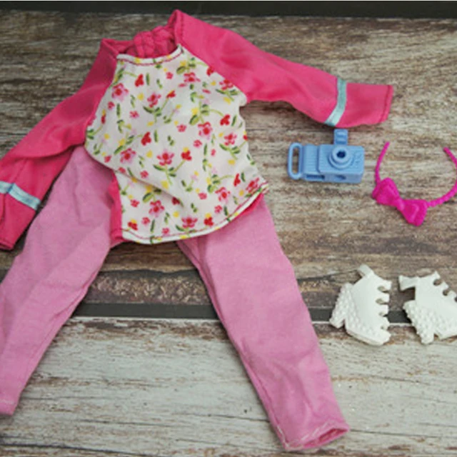 Fashion Outfits For Barbie Doll Clothes Set For Barbie Shirt Pants Shoes Glasses Crown Purse Hat Toys 1/6 Dolls Accessories No.10 set