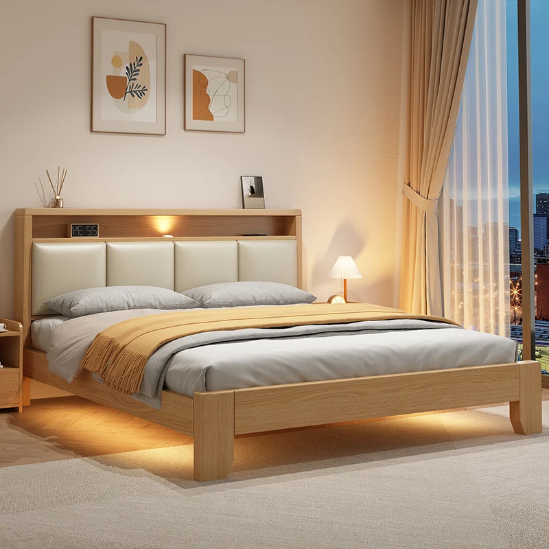 

Bed Solid Wood Modern Simple 1.8 aster room Double Economical stead Rental Room 1.5 Single