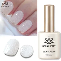 BORN RRETTY 15ml Milky White Glitter Gel Nail Polish Pink Apricot Glitter Sequins Long Lasting Soak Off UV LED Varnish Manicure 1