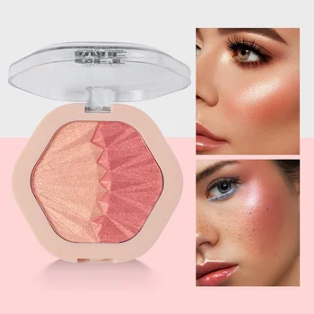 Palette Blush Bicolore 2 in 1, Crema Contorno Viso e Guance, Trucco Illuminante Multicolore