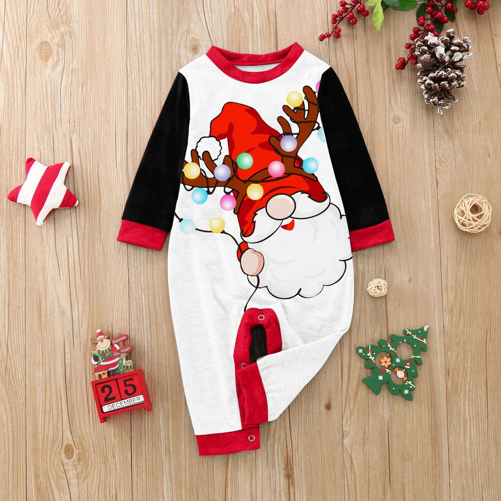 Conjunto de pijama con estampado de dibujos animados de Feliz Navidad para familia, madre, padre, niños, disfraz de 2 piezas con estampado de dibujos animados, ropa para niños