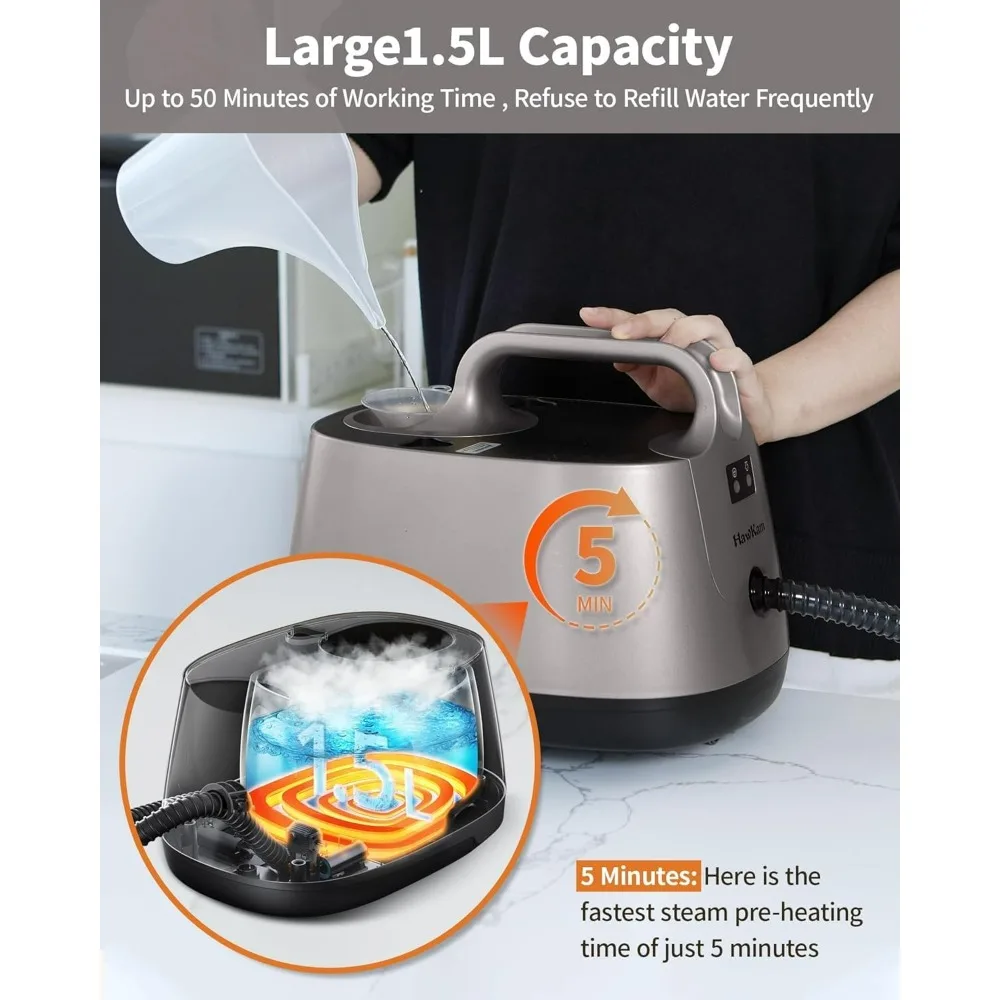 Powerful 293°F Multipurpose Steam Mop with 58 PSI for Home, 500ml Capacity, Heavy Duty Cleaner for Carpets and Floors