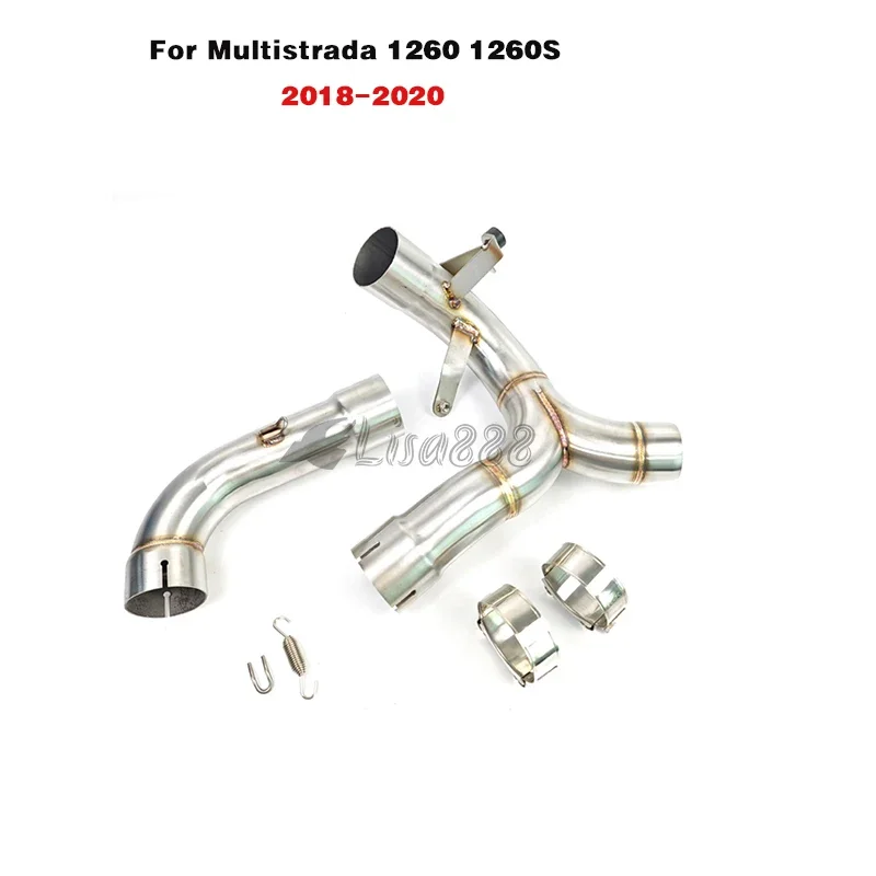 Per Ducati Multistrada 1260 / S 2018 2019 2020 MTS1260 MTS 1260 1260S Fuga Silenziatore Di Scarico Moto Collegamento Tubo Slip-on - immagine 3