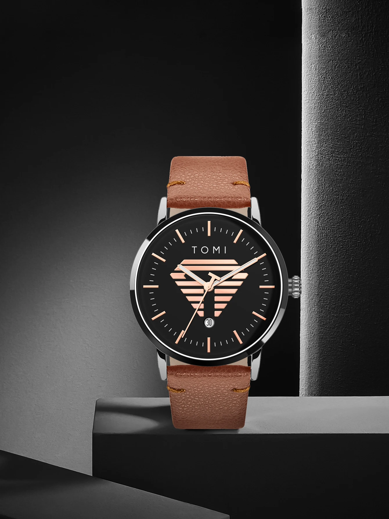 TOMI Men's Watch Minimalist Casual Business Quartz Watch Luxury Fashion Men's Leather Quartz Watch Clock Gift
