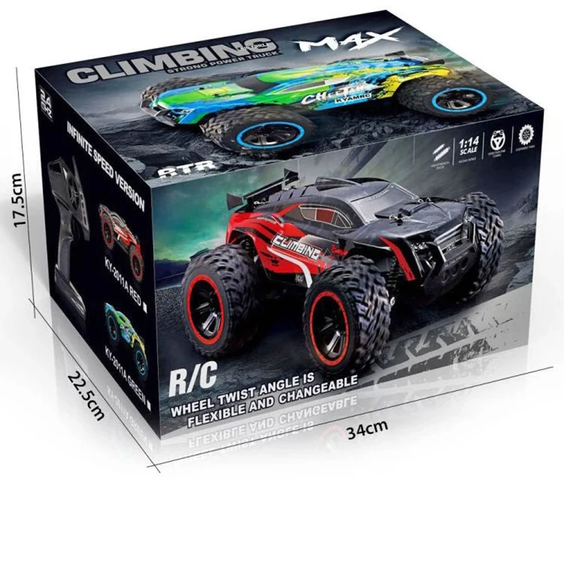 1:14 RC Car 2.4Ghz High Speed Off-road Racing Remote Control Car Vehicle Electric Monster Truck Crawlers Toys for Children Boys 6