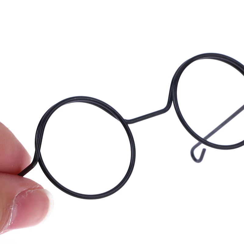5PCS Miniature Eyeglasses Metal Round Frame Lensless Eyewear Toy Retro Doll Glasses DIY Doll Dressing Accessories Spectacles