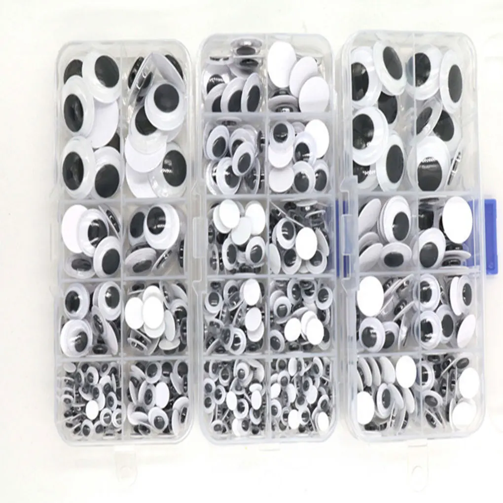 Googly doll eyes plastic toy eyes doll eyes 730 pieces wiggly googly eye portable self-adhesive sticky DIY removeable handmade eyes household workshop crafts