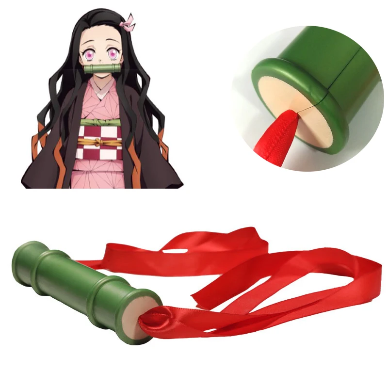 Anime Demon Nezuko Sealing Stick Cosplay Props Girls Halloween Bamboo Mouth Sticks
