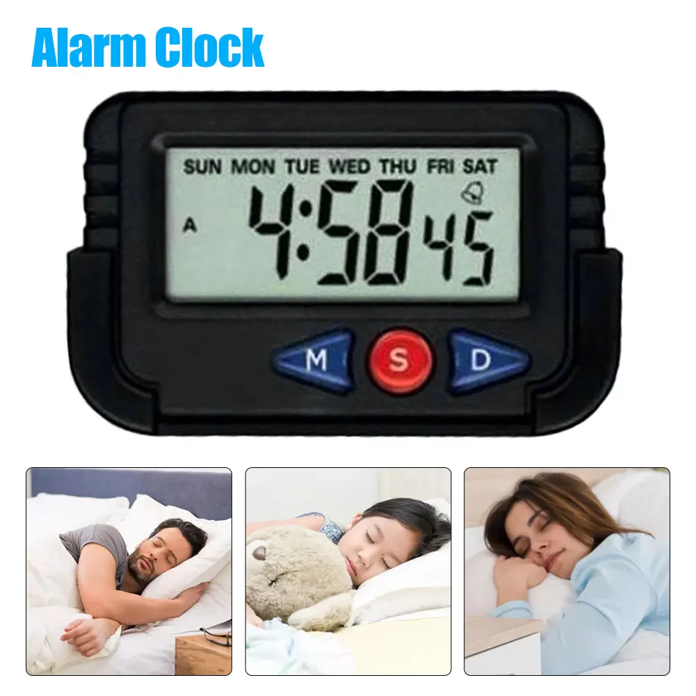 Portable Digital Clock Car Pocket Sized Electronic Travel Alarm Clock