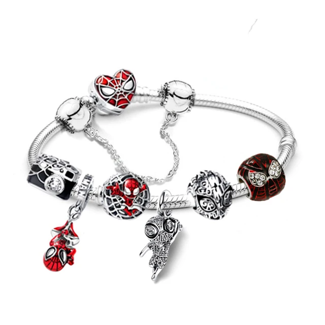 Superhero Spiderman Beads Bracelet Avengers Charm Enamel Crystal Pendant  Bangles for Women Jewelry Accessories Bracelet - AliExpress