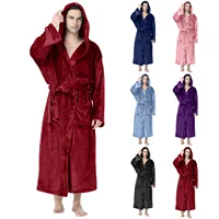 Newce Mens Soft Plush Fleece Hooded Bathrobe - Full Length Long Warm Robe for Regular&Big and Tall, Cozy Lounge Wear Bath robe 1