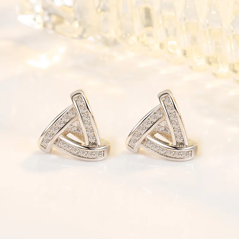 

100% 925 Sterling Silver Origin Diamond Stud Earring for Women Fine Diamond Silver 925 Jewelry Aros Mujer Oreja Orecchini Female