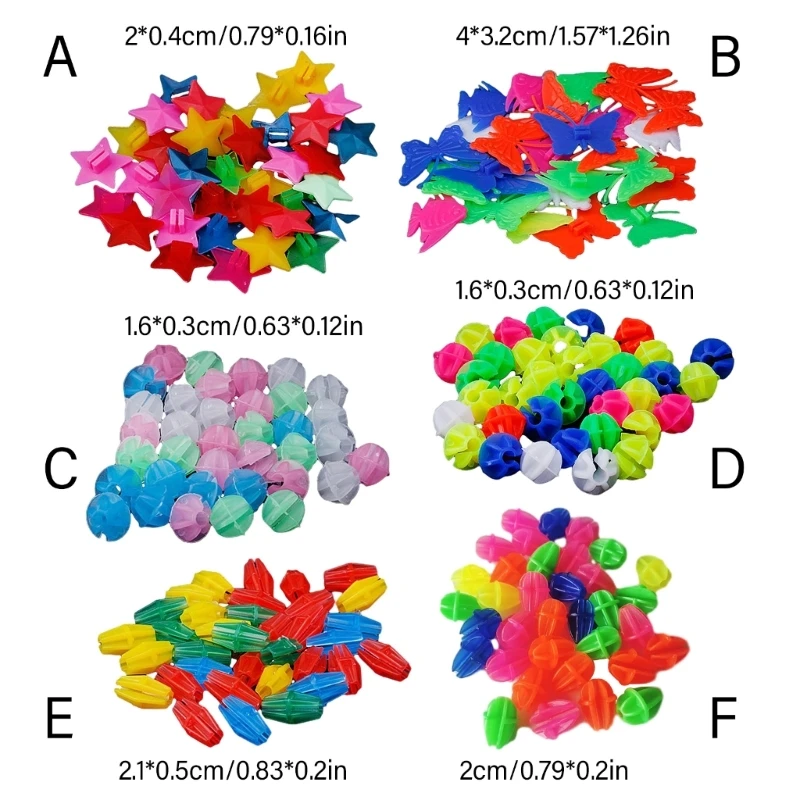 Spokes Decors Bikes Spokes Beads Multicolored Bikes Clip Beads for Kids