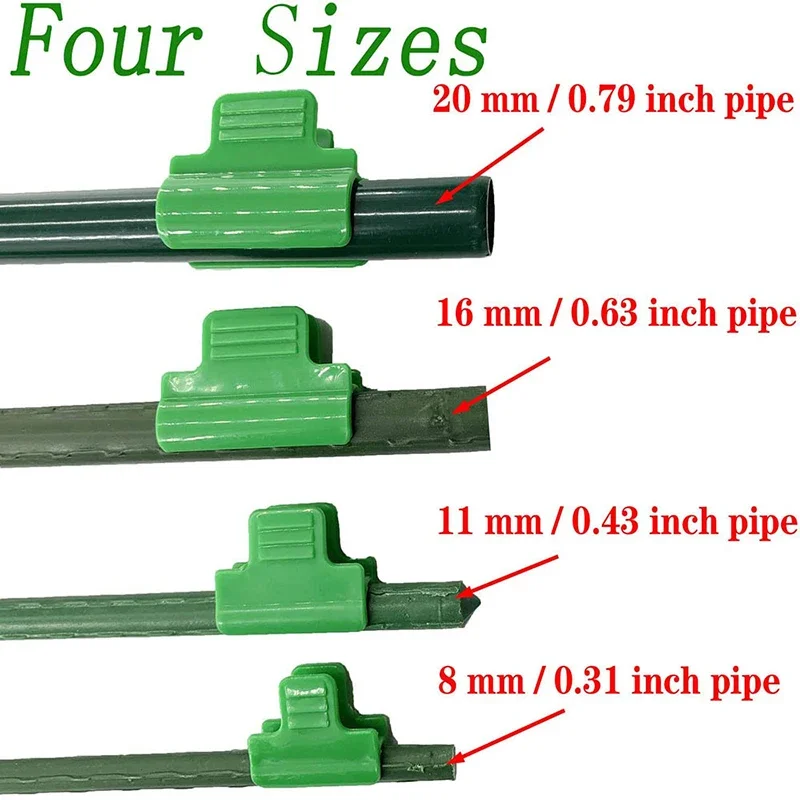 10pcs Greenhouse Film Clamps Garden Tarpaulin Netting Tunnel Hoop Pipe Clamp Shed Row Cover Shading Frame Support Planting Tools