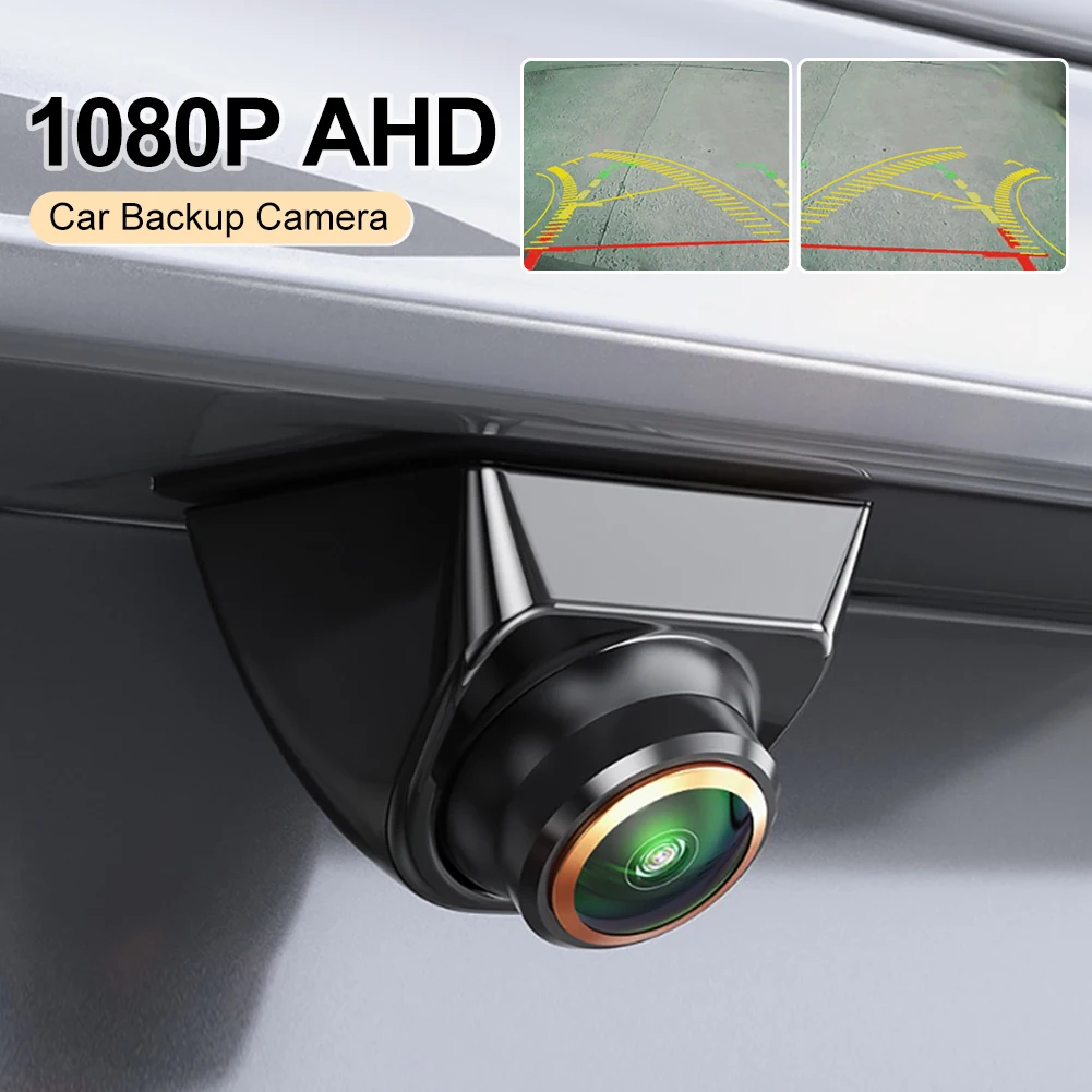 차량 백업 전면 및 측면 뷰 카메라, 가이드 라인 포함, AHD 1080P 역방향 후방 캠, 170 ° 조정 가능한 렌즈, 자동차 SUV RV 트레일러 캠핑카