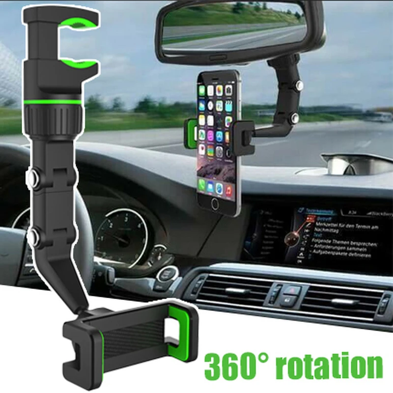 CarPhoneHolder360RotationPhoneCradleUniversalBracketRearview