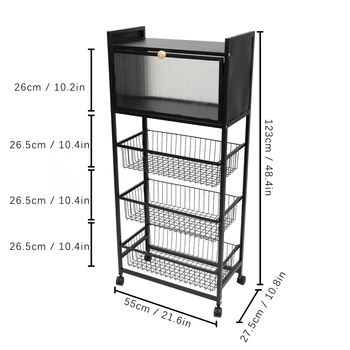 kitchen Storage & Organization Bread Rack Coffee Station Microwaves Rack Storage Rack 5 Tier Kitchen Organizer Shelf for Dishes 6