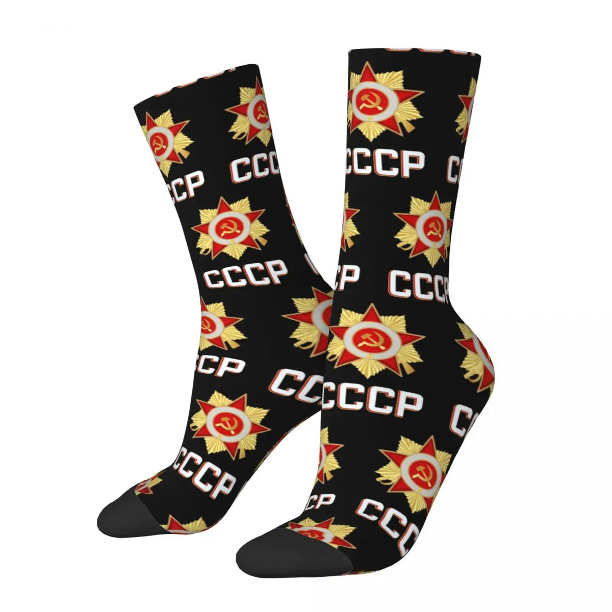 Чулки CCCP со звездами и Советским Союзом, поглощающие чулки в стиле Харадзюку, всесезонные длинные носки, аксессуары для подарка на день рождения унисекс