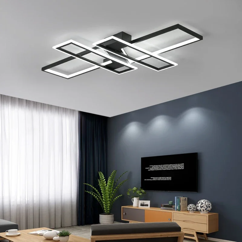 New Modern Led Chandeliers For Living Dining Room Bedroom Nordic Aluminum White/Black Ceiling Light 85V-260V With Remote Control 3