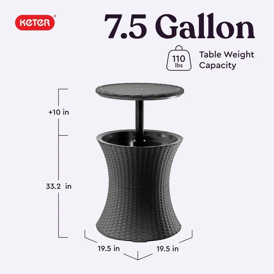 Outdoor Bar Table with Cooler