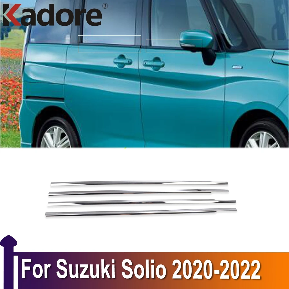 

Молдинги на нижние окна для Suzuki Solio 2020 2021 2022, полоски для крышки, отделка, Внешнее украшение, автомобильные аксессуары