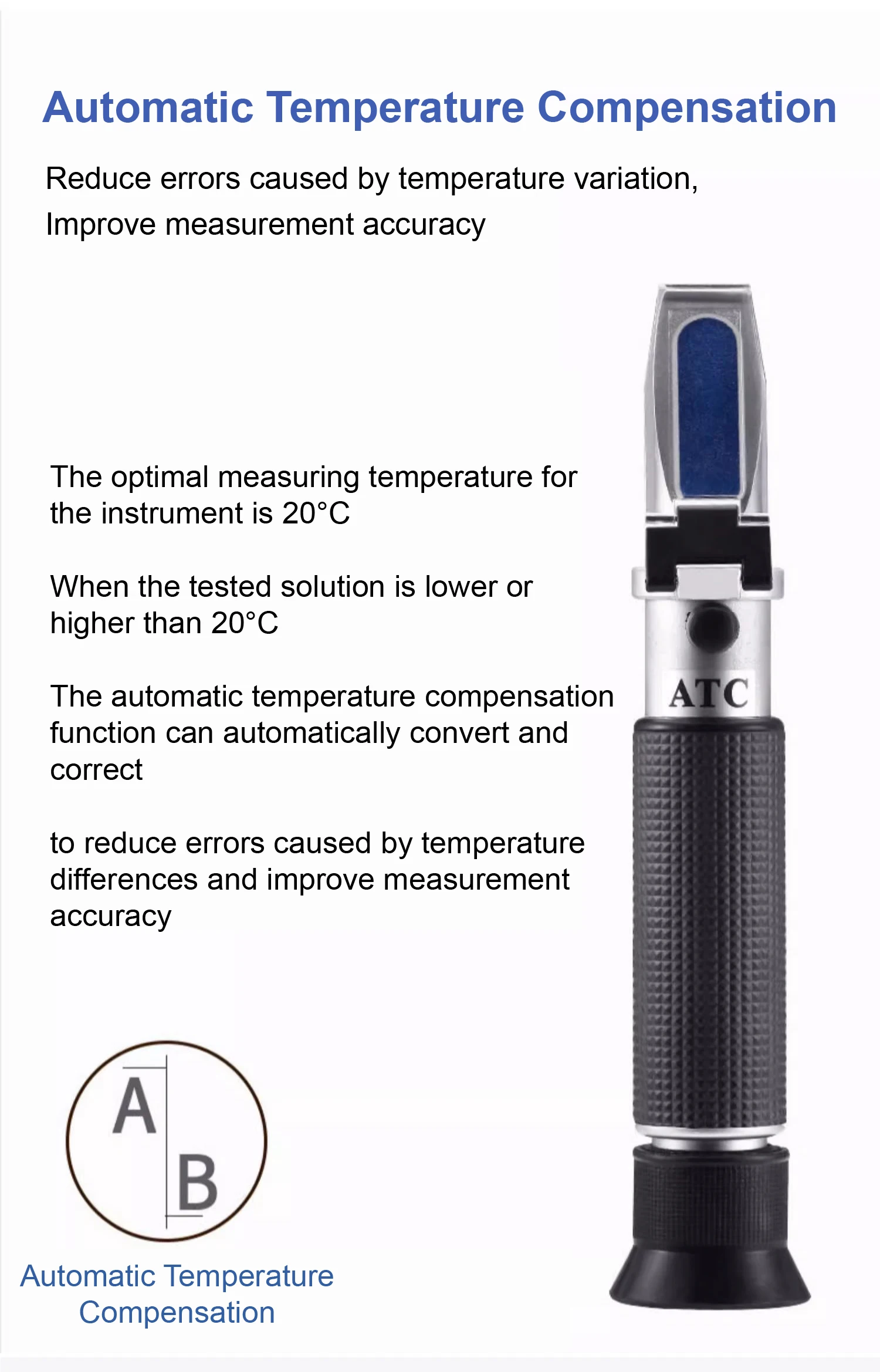 Handheld ATC Refractometer Coolant Concentration Meter Cutting Fluid Tester 0-10