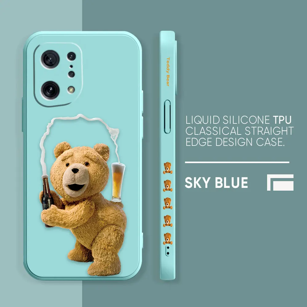 thumbnail image 1 of Funda de silicona líquida para OPPO FIND X6 X3 REALME X7 X50 RENO 2 4Z 4 6 Lite 5Z 5F 4G 5G PRO, bonito oso de peluche, 1 of 5