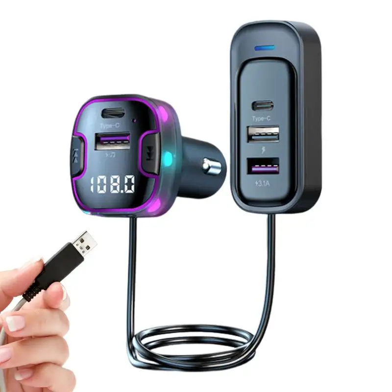 

Car Radio Blue Tooth Blue Tooth Transmitter Car Rear Seat Expansion Fast Charging Sleek Design Compatible With 24V Truck