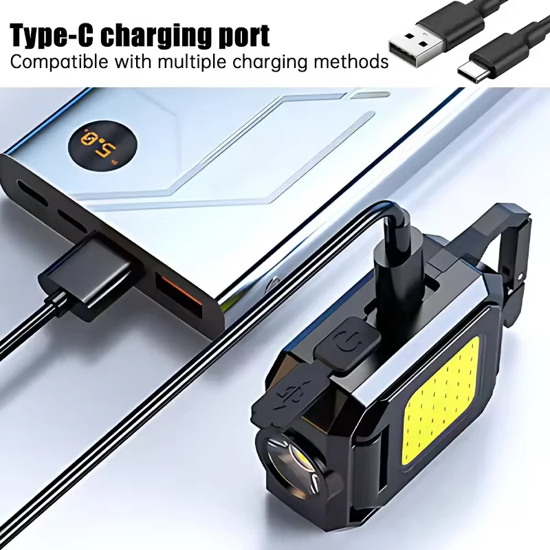 مصباح يدوي صغير سلسلة المفاتيح ضوء COB ضوء العمل U...