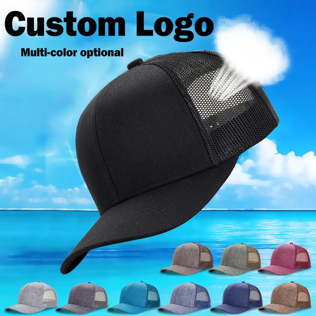 PANGKB-gorra negra en blanco para adultos, malla transpirable