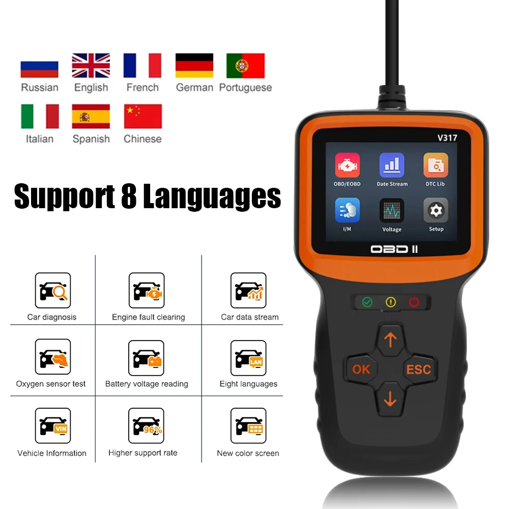 

V317 obd2 Diagnostic Auto Check Car Engine Clear Fault Code Reader Car diagnosti Automotive Diagnostic Scan Tester Tools OBDII