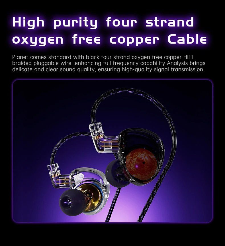 ND Planet HIFI kabelgebundene Kopfhörermembran, hochwertige In-Ear-Sportkopfhörer mit austauschbarer Linie, Typ-C-Schnittstelle – Detail 11