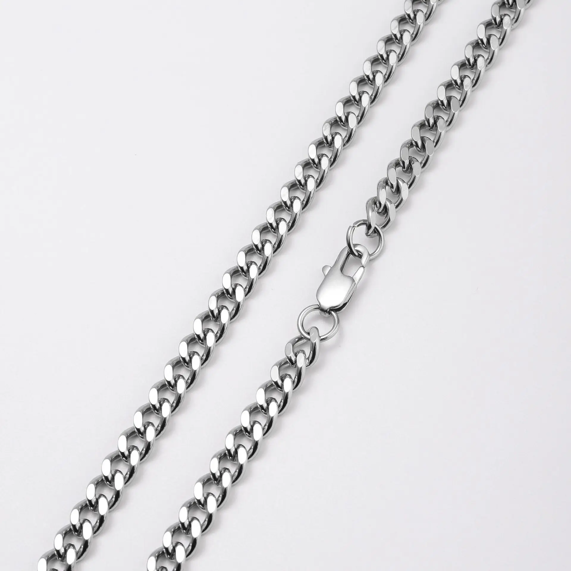 Curb Cuban Necklaces Basic Punk Stainless Steel 3,5,7mm Link Chain Chokers Solid Metal Jewelry For Men Women Black Gold Color