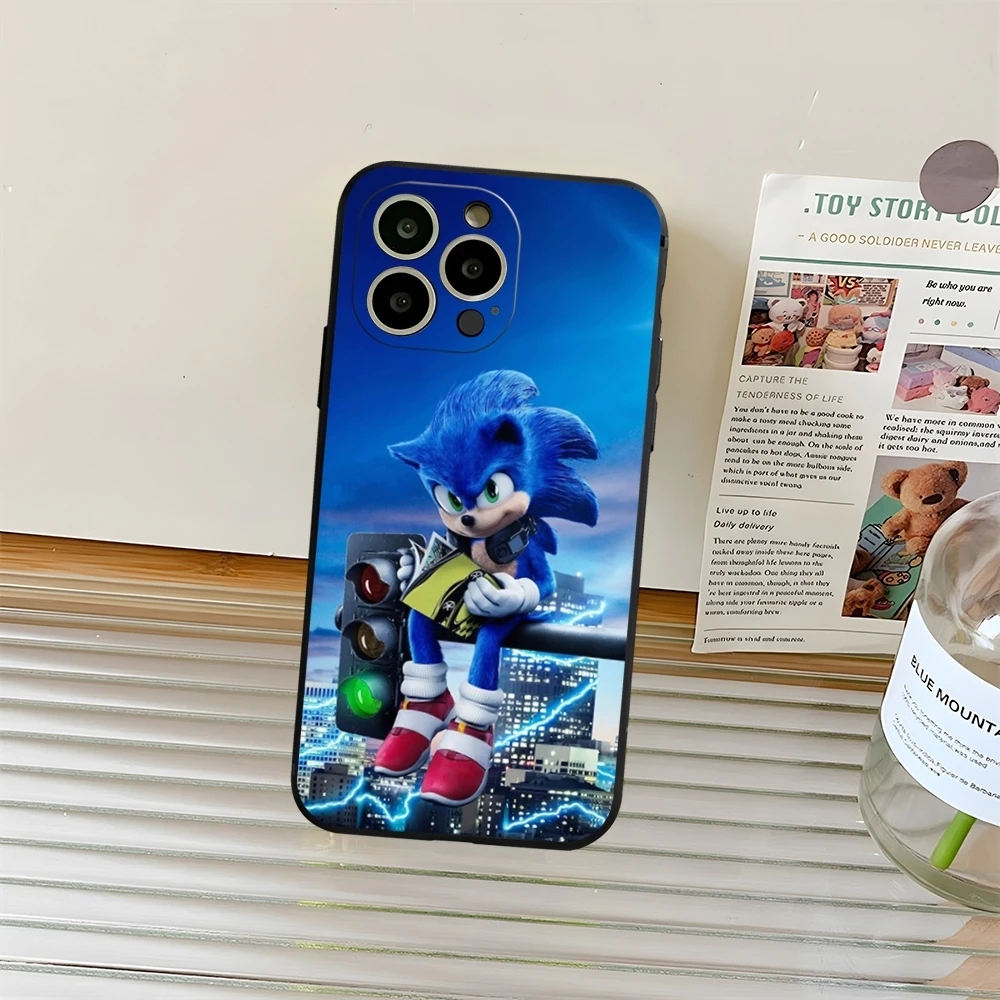 thumbnail image 1 of Funda de teléfono S-SonicES Cartoon H-HedgehogES para iPhone 15ProMax 14 11 13 12 16 Pro Xs Max Mini Xr X 7 8 6 Plus Carcasa protectora, 1 of 5