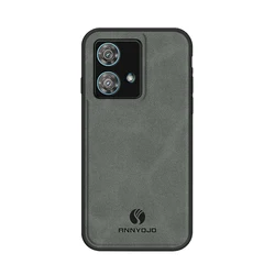 Noble PU Leather Magnetic Phone Case Cover - Motorola Edge 40 (Grey)