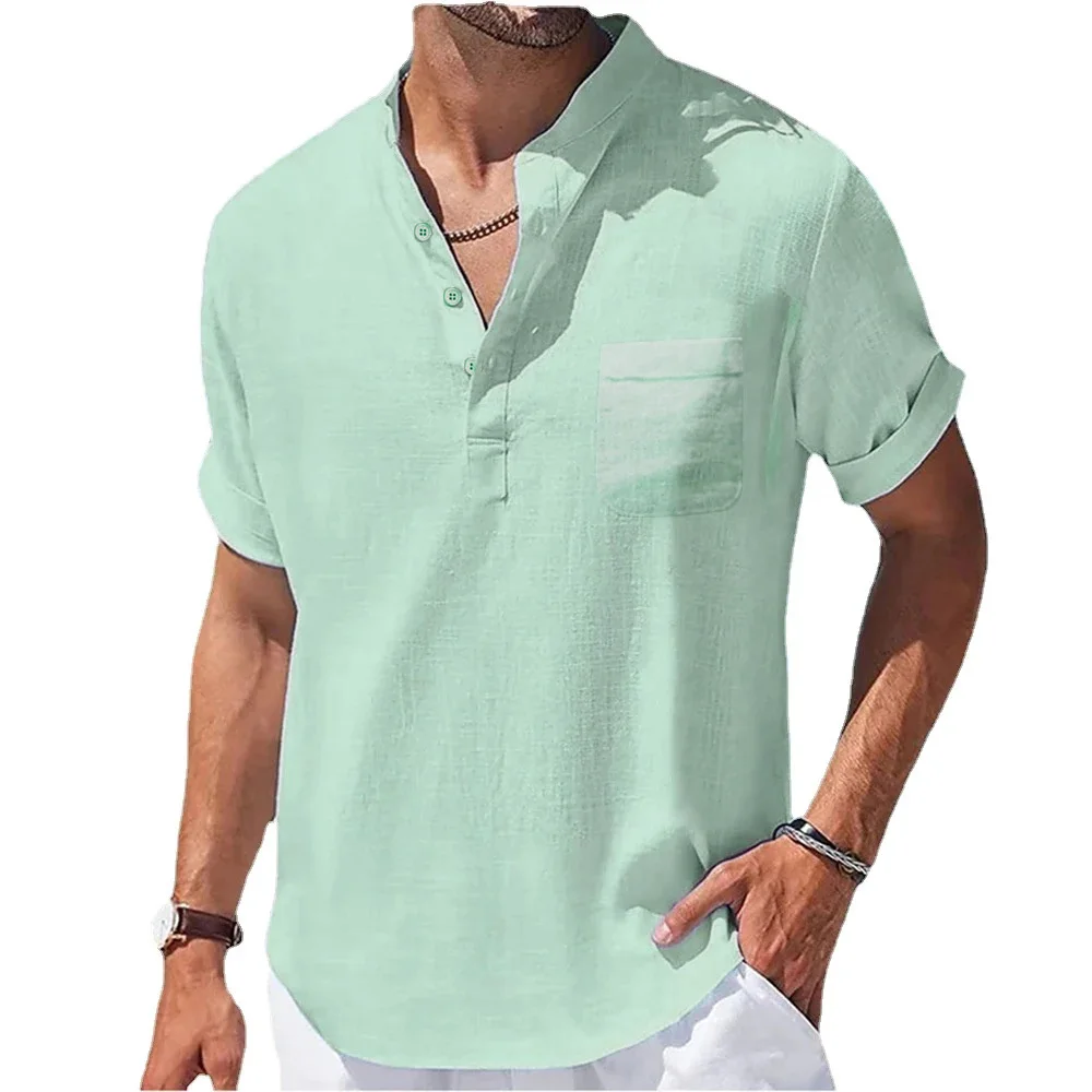 PlatiNum T-shirt Henry collar detail