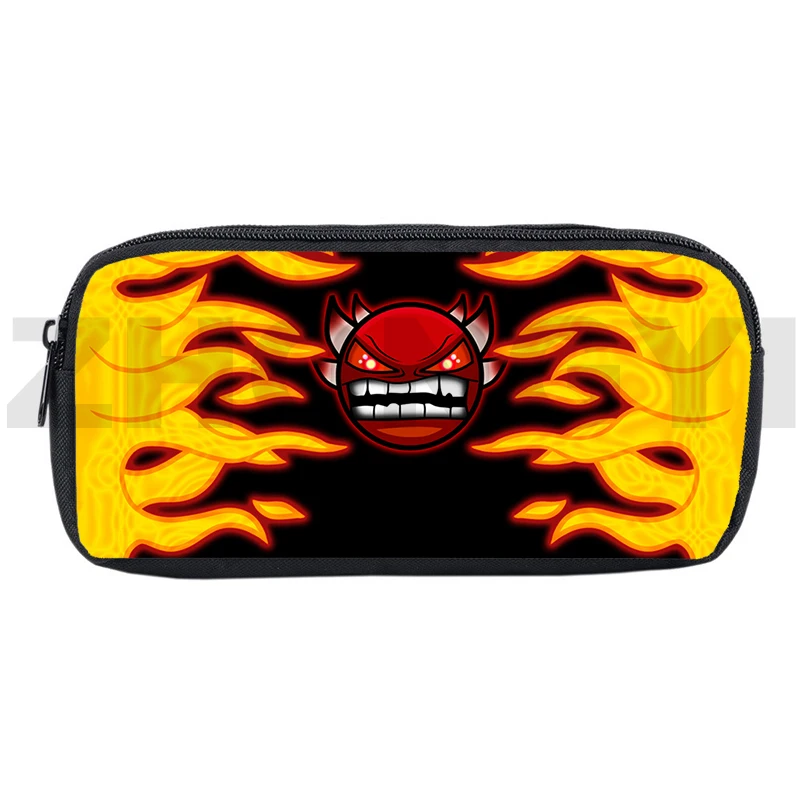

Hot Harajuku Angry Geometry Dash 3D Pencil Case Kids Anime Pencil Bag Zipper Portable Daily Cosmetic Cases Make Up Organizer Bag
