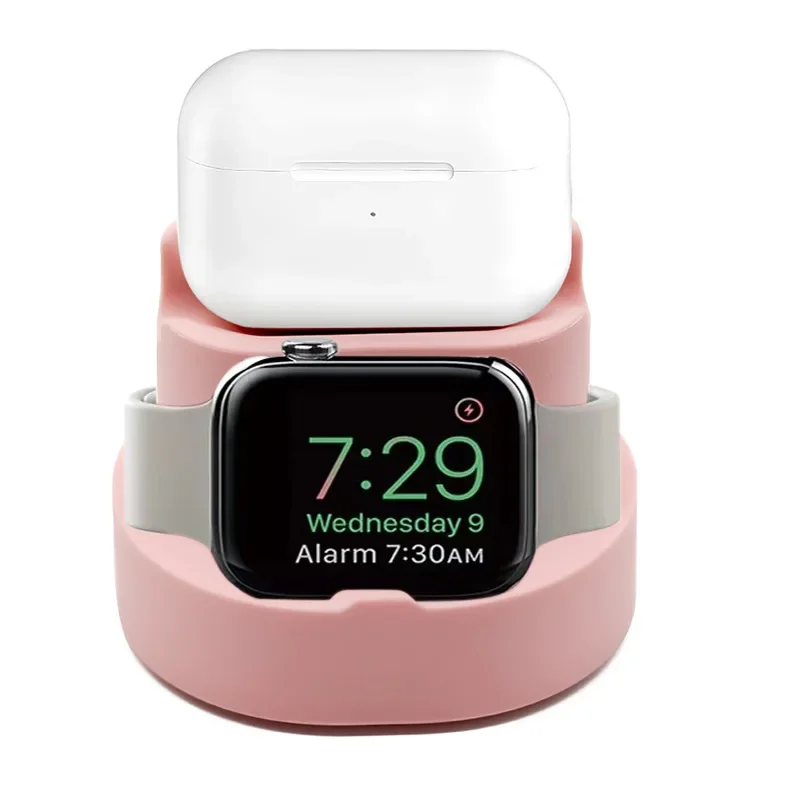 2-in-1 Silicone Stand for Apple Watch Iphone for Airpods Charging