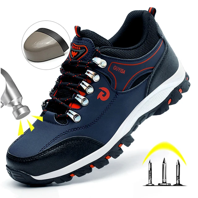 Steel Toe Cap Shoes For Men Work Boots Puncture-Proof Work Safety Shoes Protective Working Shoes Male Footwear Security Sneakers 1