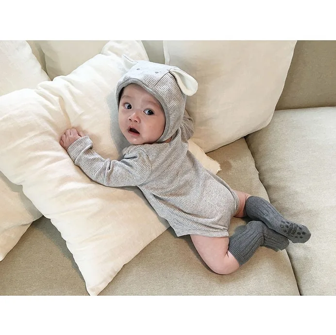 

2024 Spring Autumn Infant Girls Jumpsuit Striped Cotton Stretch Soft Romper Long Sleeve Pullover Baby Girls Outfit Include Hat