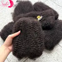 10-18 pouces 4C Afro crépus en vrac Extensions de cheveux humains sans trame 30 ou 50 g/paquet brésilien Remy en vrac pour Locs Micro torsion tressage cheveux 2