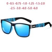 Outdoor Night Vision Lens Myopia Sunglasses Men Polarized Driving Square Prescription Sun Glasses For Man 0 -0.5 -0.75 To -6.0 1