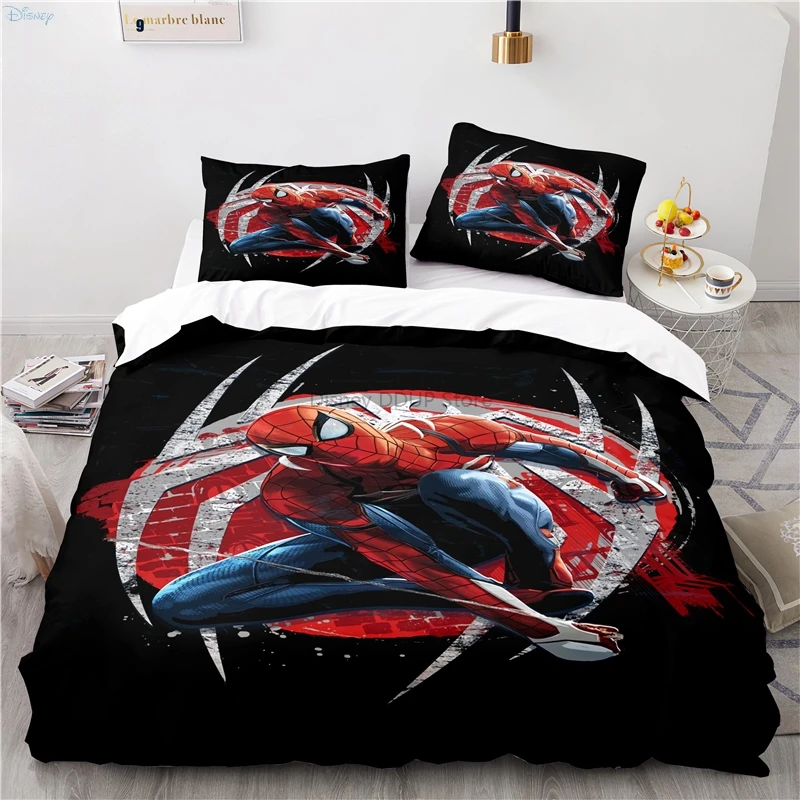 Spider Man Printed Duvet Cover Sets with Pillowcase Adult Children Classic Cartoon 3d Bedding Sets Bedroom Decor Queen King Size