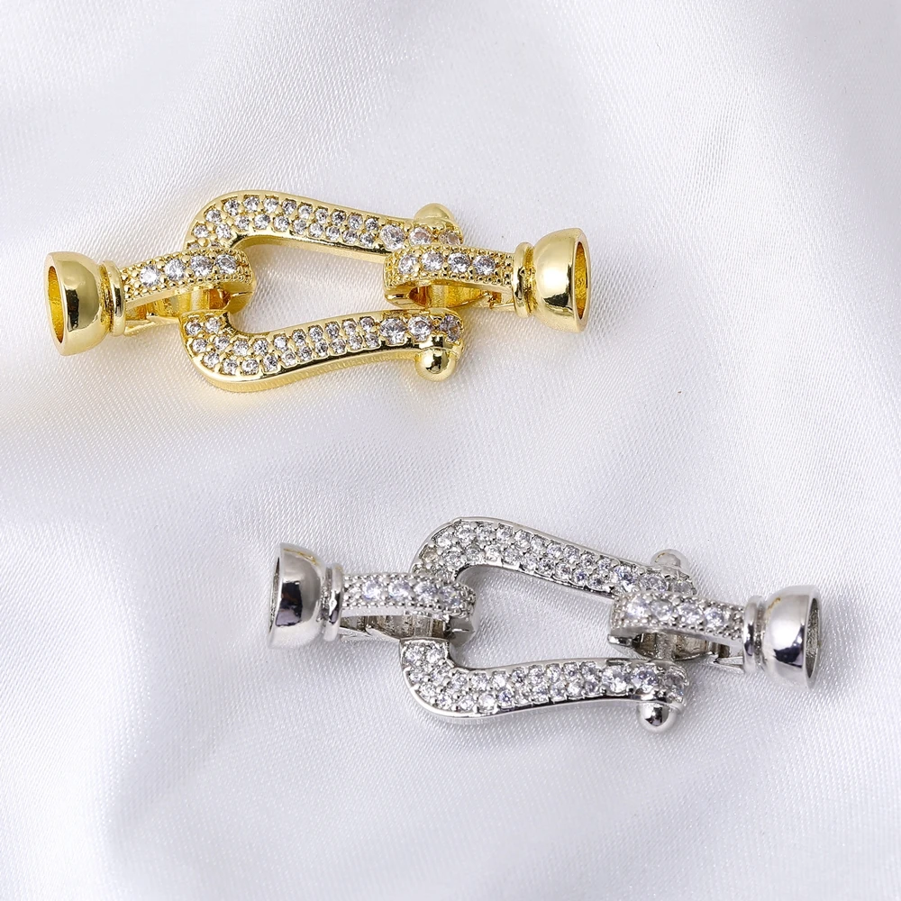 Juya DIY 18 Karat echt vergoldet cz Befestigungs schlösser Stecker Verschluss Verschlüsse Zubehör für hand gefertigte Perlen Perlen Schmuck herstellung – Detail 7