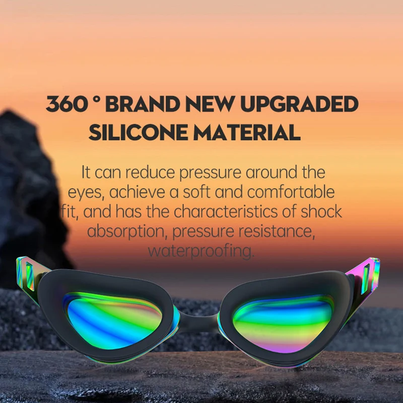 Professional Adult Anti-Fog Swimming Goggles Men Women With HD Wide-Angle Lens Waterproof Adjustable Silicone Swim Glasses