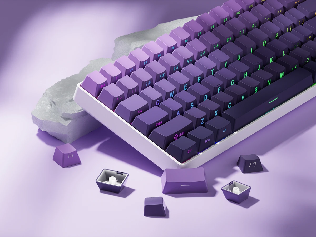 brilho dobro do tiro através de Keycaps,