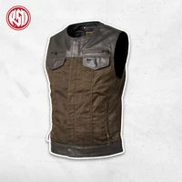 RSD Temple Gilet moto hommes Veste Original classique en cuir de Buffalo Vintage Gilet maille automne et hiver chaud imperméable 3