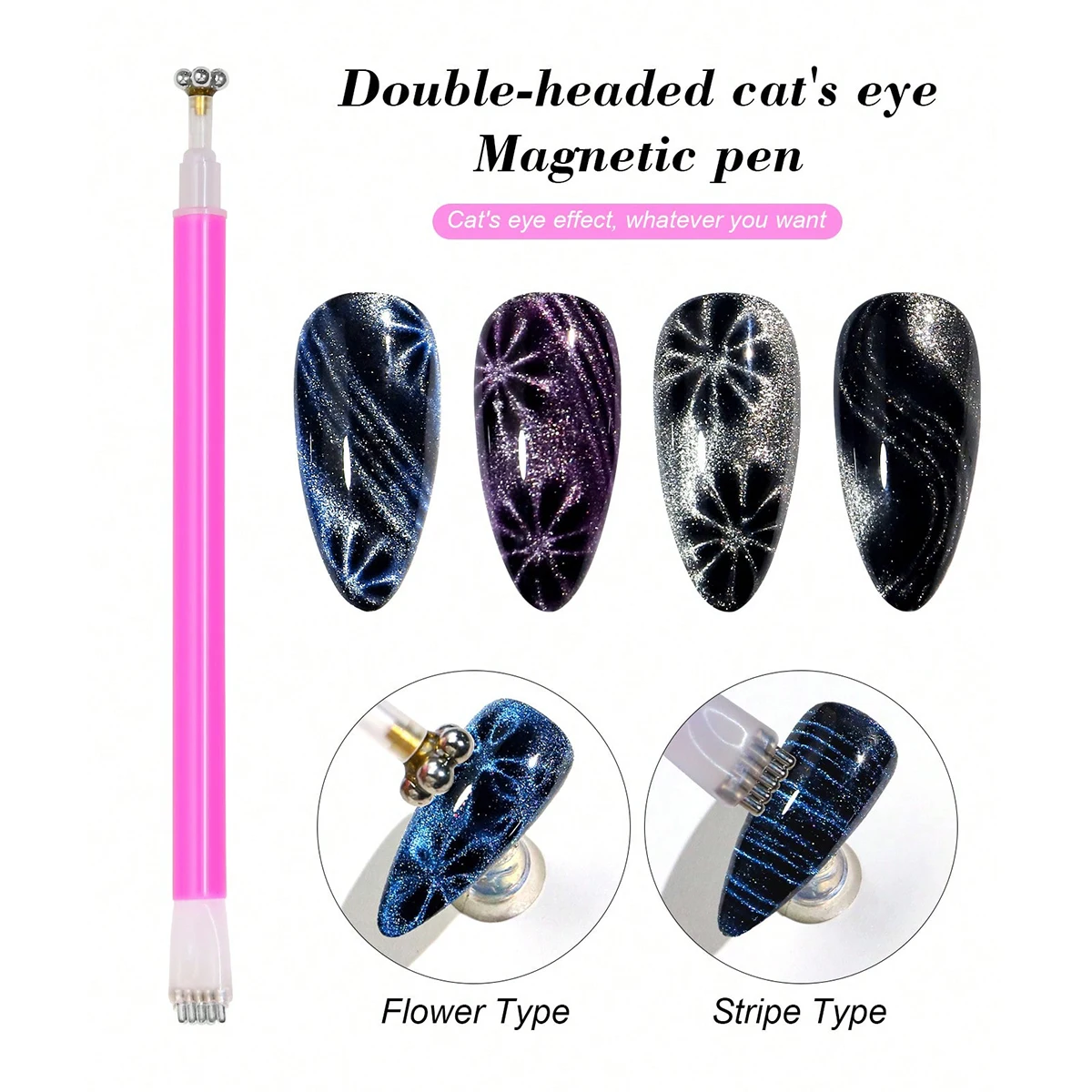 1Pc Nail Magnet Tool Magnet Multi-Functional Magnetic Nail Art Tool Wand For Cat Eye Effect Use With Polish Gel cat eye nail tool magnetic nail art tools magnetic nail pen magnetic nail tools