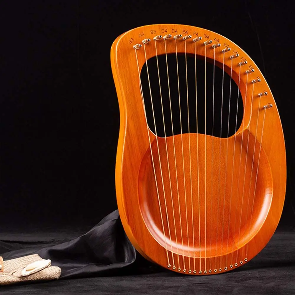 

Mahogany 16 Strings Beginners Lyre Harp with Tuning Tool Musical Instrument Plate Lyar Stringed Instrument 16 Strings Lyre Harp